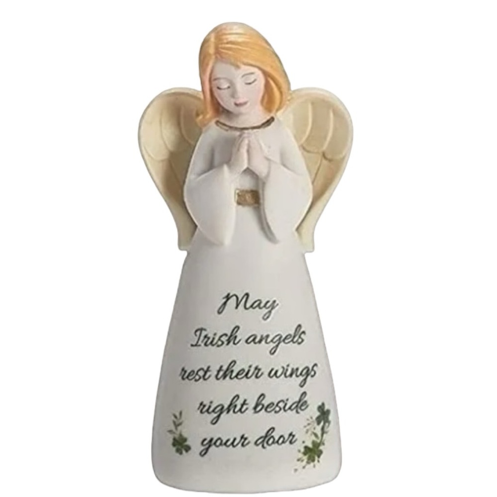 New Irish Angel Figurine Cream Green